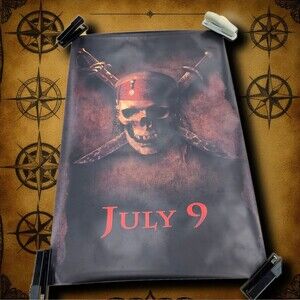 Pirates Caribbean July 9 Advance Teaser Poster 27x40 DS 2003 Disney Original